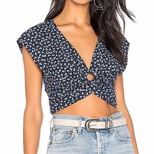 FREE PEOPLE | Havana Honey Printed Top in Blue